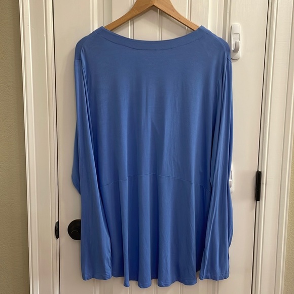 Soft Surroundings blue faux wrap shirt. 2X - Picture 3 of 6